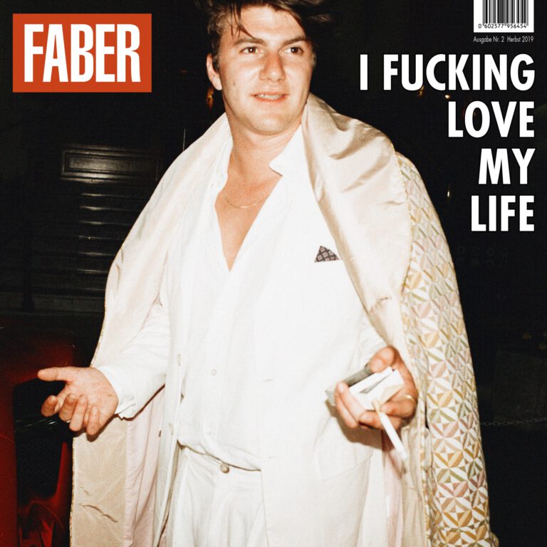 Faber cover shot by Peter Kaaden Photography with styling by Alexandra Heckel, featuring avant-garde fashion and contemporary styling for the artists album release.