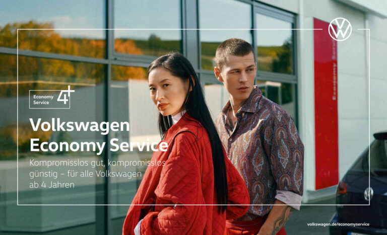 Automotive campaign for VW featuring dynamic photography by Edisonga and sleek styling by Alexandra Heckel. Modern design elements highlighting innovative car features and fashion-forward looks.