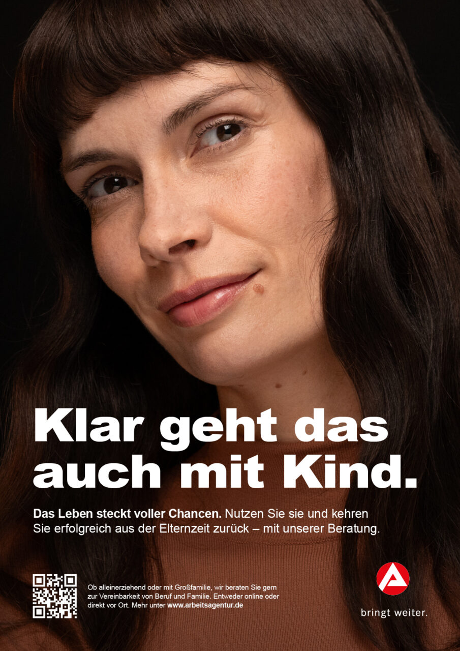 Campaign for Bundesagentur für Arbeit, photographed by Ramon Haindl with styling by Alexandra Heckel, featuring professional and approachable looks designed to convey a modern and inclusive representation of the workforce.